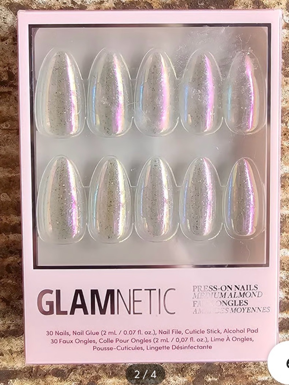 GLAMNETIC Press-On Nails - STARDUST Medium Almond - Picture 3 of 4